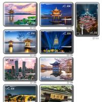 浙江旅游纪念品水晶冰箱贴磁贴定制杭州西湖三潭映月断桥乌镇西塘 其它长方(备注编号 )