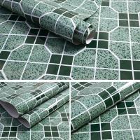 卡通铝箔防油贴纸温馨贴纸厨房瓷砖防油污灶台油烟机贴纸防油新款 FY蓝八边 60cm*5米