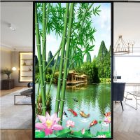 窗户静电磨砂玻璃贴纸透光不透明卫生间浴室防偷窥遮光贴膜窗花纸 01款左边 宽80*高150