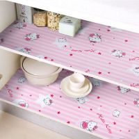 抽屉柜子防潮垫家具翻新贴纸防水厨房防油自粘壁纸鞋柜墙纸橱柜 kitty猫 45cm宽*10米（送美工刀+刮板）