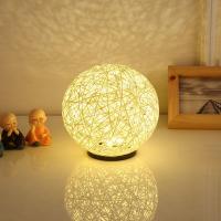 LED球形小夜灯卧室床头台灯创意梦幻喂奶插电节能USB充电台灯梦幻 米色 充电款(送充电线)