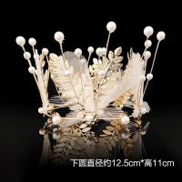 皇冠头饰生日公主珍珠天鹅水晶女王生日蛋糕皇冠烘焙摆件网红派对 梦幻金皇冠 5个