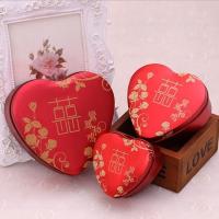 10个价婚礼喜糖盒子欧式铁盒心形小礼盒糖果盒马口铁结婚糖盒 中号牡丹花10个价格