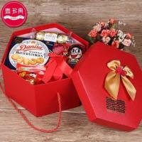 结婚回礼中国风喜糖礼盒成品含糖红色喜字创意喜饼婚礼伴手礼 结婚花盒B6套餐