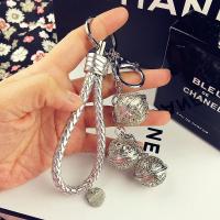 宫铃汽车钥匙链包包挂件花千骨同款镂空铃铛情侣铃铛不掉色不生锈 三宫铃银色+银绳