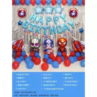 美国队长男孩生日装饰气球场景布置宝宝周岁儿童趴体派对主题套餐 英雄套餐1