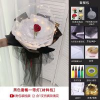 ins网红波波球玫瑰花束太空小王子diy气球装扮生日礼物表白求婚 黑色套餐[带灯]