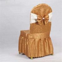 酒店椅套罩定做连体红色饭店椅子套餐厅台布婚庆婚礼宴会庆典凳套 咖啡长裙蝴蝶结 木头软包椅子联系客服报价