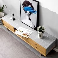 北欧风电视柜布盖布现代简约桌布小清新茶几桌垫鞋柜长方形桌旗 [防水]千叶原灰色电视柜盖布 50*280cm