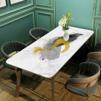 [皮革桌垫]现代简约防水防油防烫免洗家用电视柜茶几垫子餐桌布 秋水-1-白 90X160