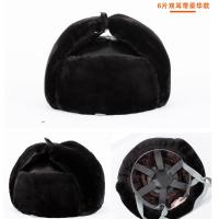 防寒安全帽工地abs防砸棉安全帽羊剪绒高强度施工劳保冬季棉头盔 6片双耳带豪华款