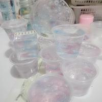 超大起泡便宜抖音越玩越大气泡胶史莱姆成品泥果酱天子笑HM 妃子笑 500ml圆形透明盒装