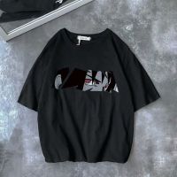 动漫男士短袖T恤潮牌联名火影忍者衣服潮流宽松肥仔半袖大码衣服 佐助 黑 优质版 S 60-80斤