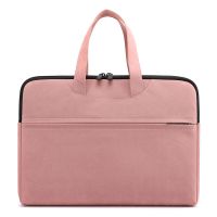 新款公文包女a4大容量日系简约职业文件袋档案商务收纳袋手提包 粉色