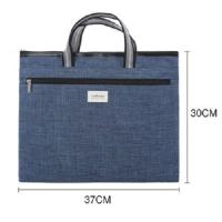 手提文件包大容量牛津帆布a4拉链会议档案袋文件袋公文包定制logo 高档518-蓝色