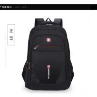 瑞士军刀双肩包男背包男大容量17寸休闲商务电脑包书包户外旅行 17寸红色