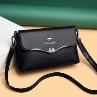 袋鼠真软皮包包女2021新款单肩斜挎包时尚女士小包百搭大容量软皮 黑色641+[收藏有]+礼品