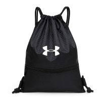 束口袋抽绳双肩包男女游泳防水轻便折叠户外旅行运动健身篮球鞋背 黑色正品升级加厚 大号内有小吊袋放手机