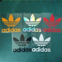 油箱盖贴纸阿迪达斯贴纸三叶草Adidas汽车贴纸电动车贴摩托车贴纸 黑/白/红/黄/镭射各2个[共10个 12*12厘米