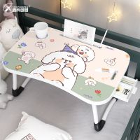 床上折叠桌宿舍笔记本电脑桌多功能寝室学生小桌子懒人电脑桌 Hello狗-带抽屉(网红推荐)