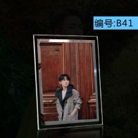 TFboys易烊千玺玻璃水晶相框免费打印定制照片创意生日礼物品周边 编号B41 6寸水晶相框(带照片)+明信片一盒