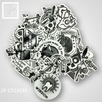 29张/包纹身tattoo old school风格行李箱拉杆箱死飞吉他防水贴纸