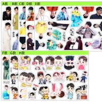 德云社张云雷杨九郎白底手帐贴纸手机笔记本防水 DIY贴画装饰贴 【ABCDEFGH8张全套】 张云雷杨九郎白底贴纸