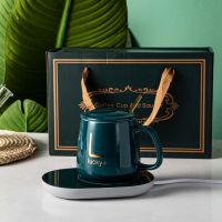 节日公司开业活动实用高档小礼品送客户恒温杯55度礼盒装定制logo[5月6日发完] 墨绿暖暖杯礼袋装