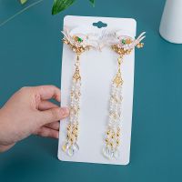 古代儿童发夹配古装头饰古风发饰长饰流苏古典步摇边夹中国风发簪 飞鸽对夹