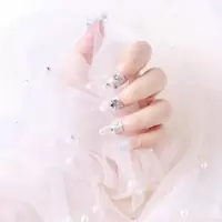 珍珠纱布美甲拍照道具,网红背景,网纱布料 杏色 1米(100cm*150)
