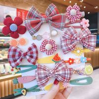 韩版蝴蝶结发夹公主发饰可爱女童发卡宝宝碎发刘海侧边夹洋气头饰 一叶之秋18件套