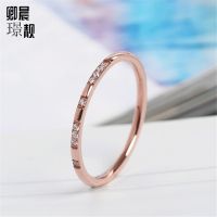 三生三世钻石戒指女钛钢玫瑰金个性时尚韩版潮欧美食指细尾戒小指 一生一世戒指 3号(美号)