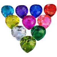 儿童玩具宝石亚克力5厘米大号爱心形状七彩色仿水晶钻石玩具礼物 5厘米大号爱心十颗(颜色随机)