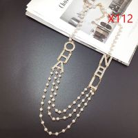 小香风双C项链夸张奢华气质个性高档水晶钻石长款毛衣链锁骨链女 棕色(链长约76cm)