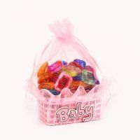 儿童玩具宝石女亚克力塑料钻石女孩生日礼物水晶diy 串珠手工材料 200克混色约70颗+粉网纱盒