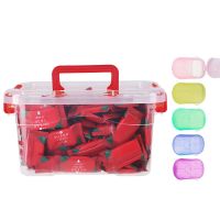 压缩毛巾一次性纯棉加厚便携洗脸巾吸水不掉毛卸妆洁面巾旅游必备 (EF纹加厚60颗收纳盒+香皂片3盒