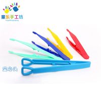 儿童安全塑料镊子夹子幼儿园中班大班科学实验探工具区材料 [空心头+实心头]各5支