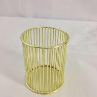 简约ins风网红高颜值化妆刷收纳筒便携单个笔筒少女心创意收纳盒 土豪金条型收纳笔筒