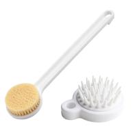 MUJI日本无印良品洗浴刷长柄软毛洗澡刷搓澡神器背部搓背后背刷子 洗浴刷+洗头刷(送2个挂钩)