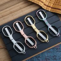 多功能折叠剪锌合金手柄拉伸剪旅行8字眼镜折叠小剪刀修眉手工剪 锌合金手柄折叠剪(四把装 )