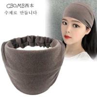 发带秋冬网红女韩版宽边包头遮白发头饰羊绒发卡发夹洗脸外出发箍 浅焦糖