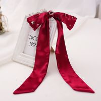 新娘敬酒服头饰酒红色甜美蝴蝶结发带百搭简约发饰婚纱晚礼服配饰 发带[礼盒装]