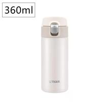 保温杯梦重力男女学生简约水杯ins304不锈钢可爱弹跳式 奶油白360ml