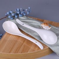 特价10小勺/2大勺 景德镇陶瓷小汤勺饭勺盛汤勺 餐厅饭勺调羹勺子 纯白 10味碟10小勺送10垫