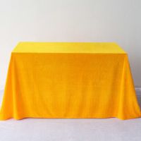 定制加厚办公展会会议桌台布桌套裙地摊平绒布料不掉毛 金黄色 2米宽*3米长[1块布]