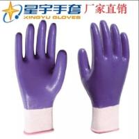 12双N599丁青全挂胶耐油防滑防水耐磨胶皮橡胶劳保手套 12双星宇N599【紫色全挂胶】 L【男女通用款】
