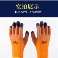 手套冬季保暖加厚加绒毛圈劳保手套耐磨防滑冷库浸胶工作手套 毛圈加强指10双装