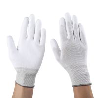 [6-40双]PU涂掌涂指手套劳保耐磨耐用干活工作夏季薄款透气 白色大号[涂掌] 40双[送8双]