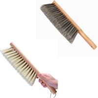 大号实木柄扫床刷子扫床笤帚家用多毛床刷除尘刷防静电软毛沙发刷 大号榉木柄磨毛床刷2把[灰色+米色]