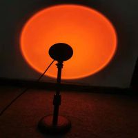 RGB多色遥控落日灯投影灯网红落地灯艺术日不落灯夕阳日落黄昏灯 变色可换卡片5色多新色太阳红 桌面伸缩款-38CM